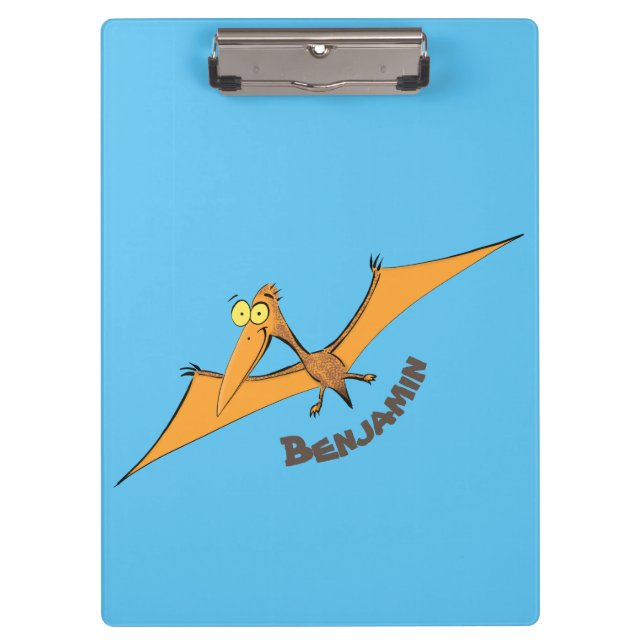 Niedlicher Pterodactylus-Cartoon Klemmbrett (Vorderseite)