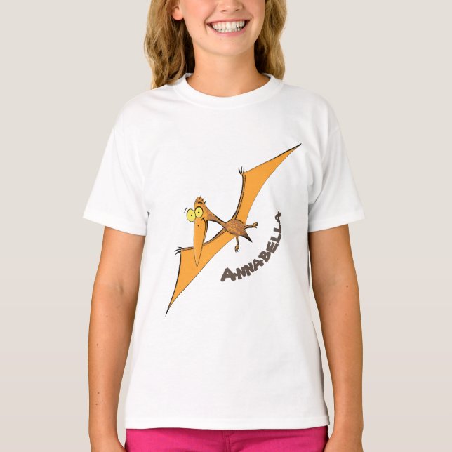 Niedlicher Pterodactylus-Cartoon T-Shirt (Vorderseite)
