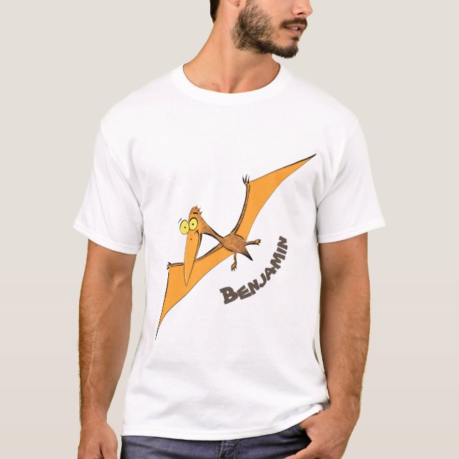 Niedlicher Pterodactylus-Cartoon T-Shirt (Vorderseite)