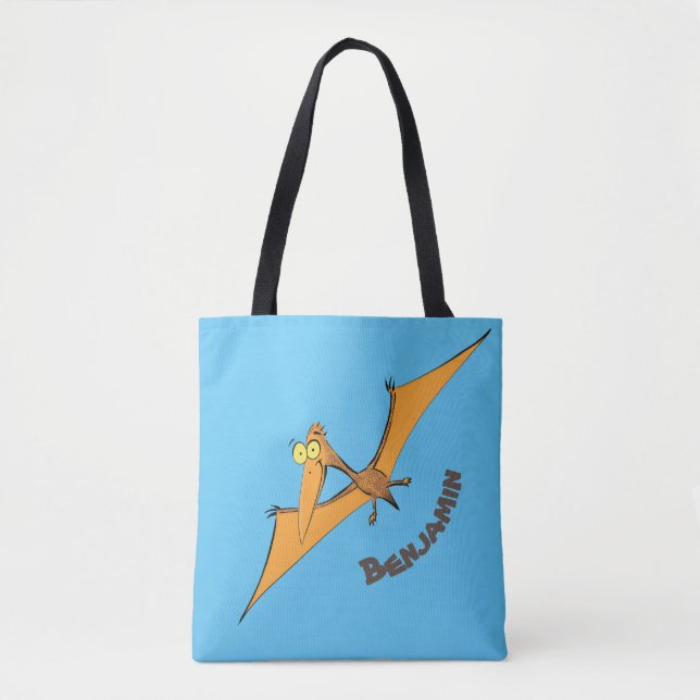 Niedlicher Pterodactylus-Cartoon Tasche (Vorderseite)
