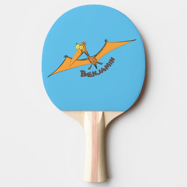 Niedlicher Pterodactylus-Cartoon Tischtennis Schläger (Vorderseite)