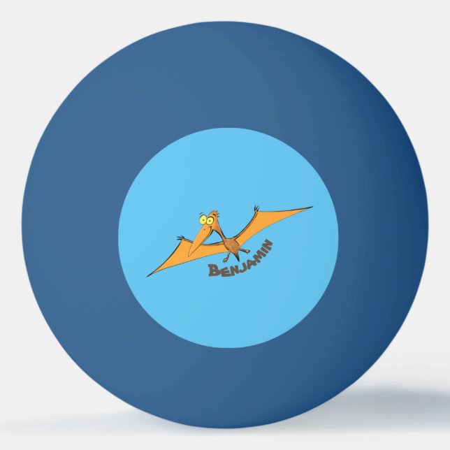 Niedlicher Pterodactylus-Cartoon Tischtennisball (Vorderseite)