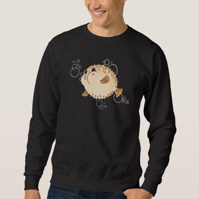 Niedlicher Puffer Fisch Tauchen Fischen Puffer Fis Sweatshirt (Vorderseite)