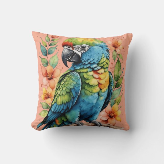 Niedlicher Puffvogel Kissen (Vorderseite)