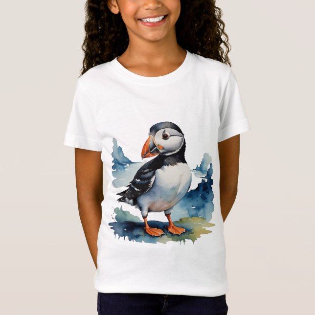 Niedlicher Puffvogel T-Shirt (Vorderseite)