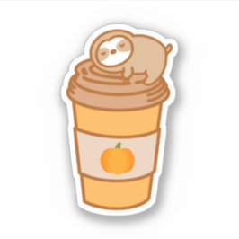Niedlicher Pumpkin Gewürz Latch Cup Sloth Sticker
