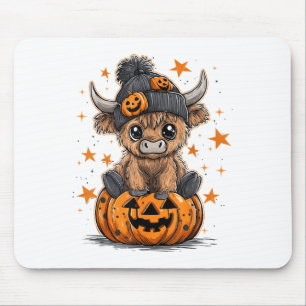 Niedlicher Pumpkin Highland Kuh Halloween Kuh Love Mousepad