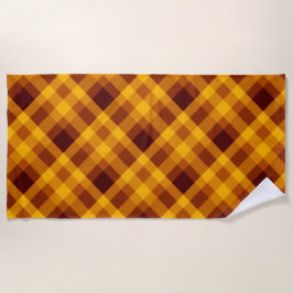 Niedlicher Pumpkin Orange Kariert Beach Handtuch