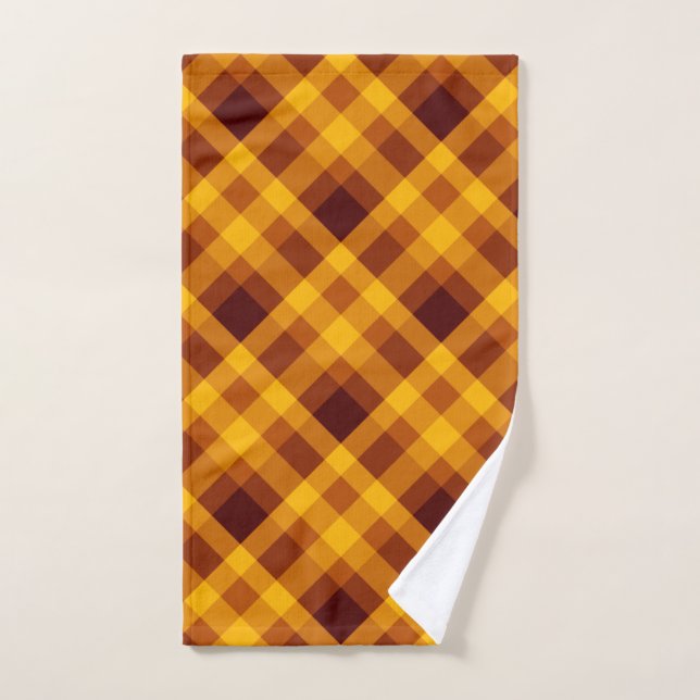 Niedlicher Pumpkin Orange Kariert Handtuch (Handtuch)