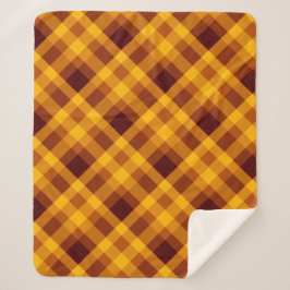 Niedlicher Pumpkin Orange Kariert Medium Sherpa Bl Sherpadecke