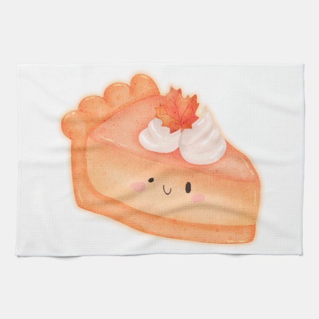 Niedlicher Pumpkin Pie Slice Geschirrtuch (Horizontal)