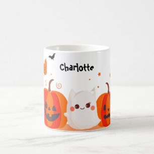 Niedlicher Pumpkin und Geist Kaffeetasse