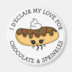 Niedlicher Pun, Schokolade-Éclair mit Sprinklen Magnet