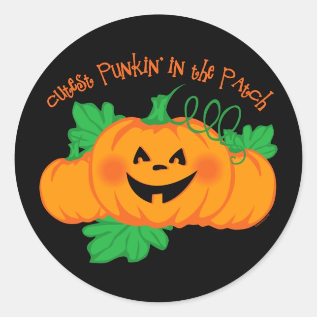 Niedlicher Punkin-Patch Runder Aufkleber (Vorderseite)