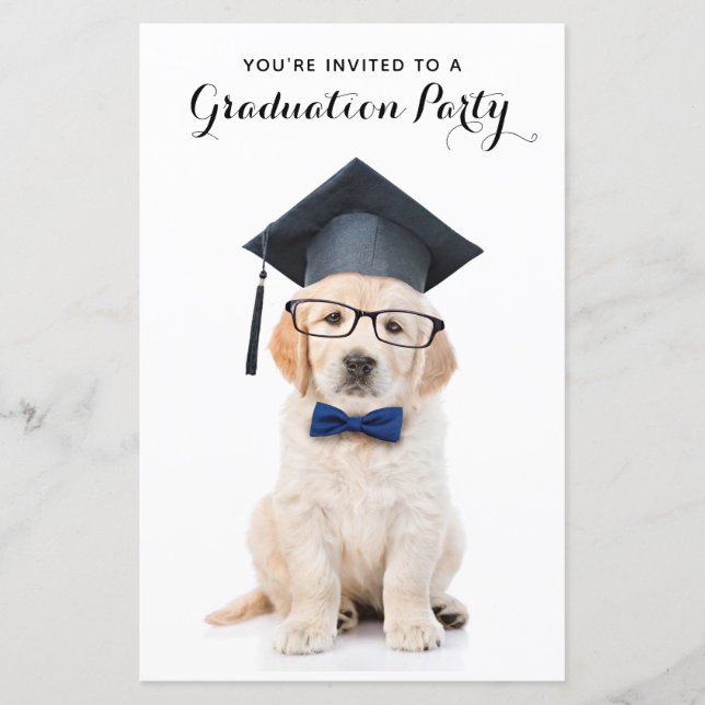 Niedlicher Puppy Dog Graduate Abschluss (Vorderseite)