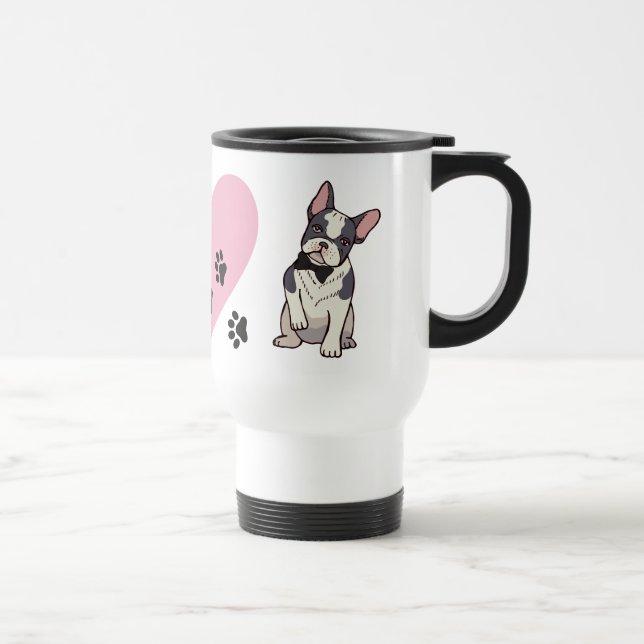 Niedlicher Puppy Dog Lover French Bulldog Reisebecher (Rechts)