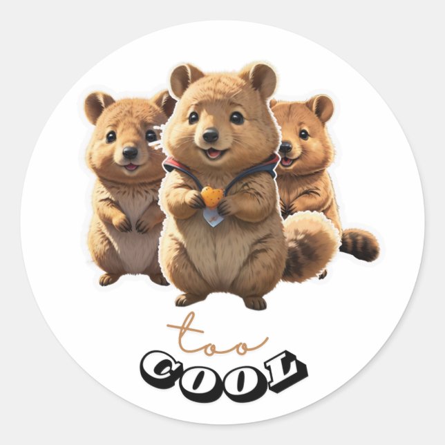 Niedlicher Quokka-Aufkleber Runder Aufkleber (Vorderseite)