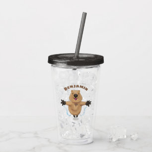 Niedlicher Quokka-Cartoon Acryltrinkbecher