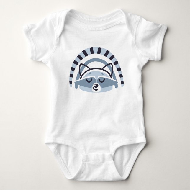 Niedlicher Raccoon Baby Bodysuit Sleeper Baby Strampler (Vorderseite)