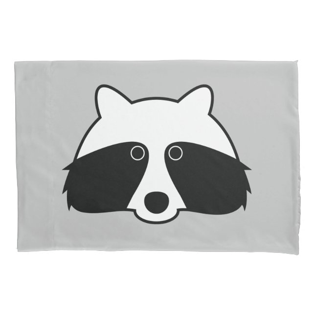 Niedlicher Raccoon-Cartoon-Kissen für Schlafzimmer Kissenbezug (Vorderseite)