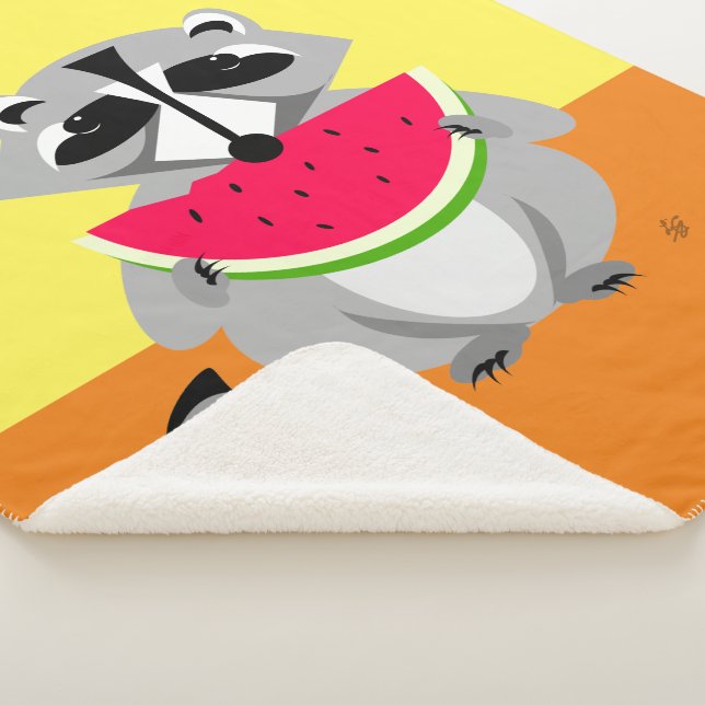 Niedlicher Raccoon-Cartoon Sherpadecke (3/4)