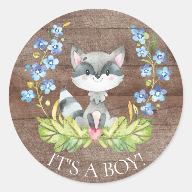 Niedlicher Raccoon Es ist ein Boy-Gefallen Sticker (Vorderseite)