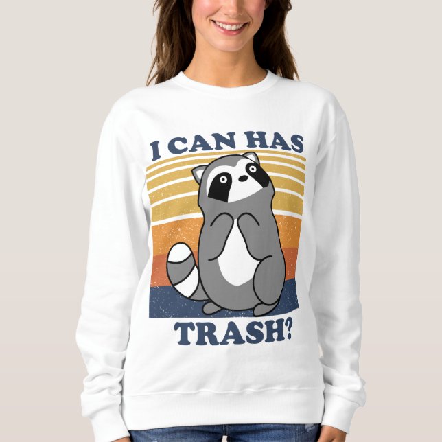 Niedlicher Raccoon, ich kann die lustige Meme abmü Sweatshirt (Vorderseite)