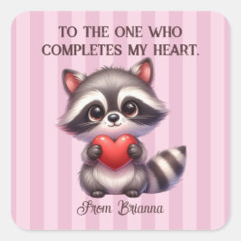 Niedlicher Raccoon Quadratischer Aufkleber