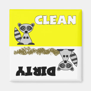Niedlicher Raccoon-sauberer/schmutziger Magnet