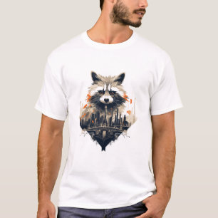 Niedlicher Raccoon Tier Beauty Natur Naturwald T-Shirt