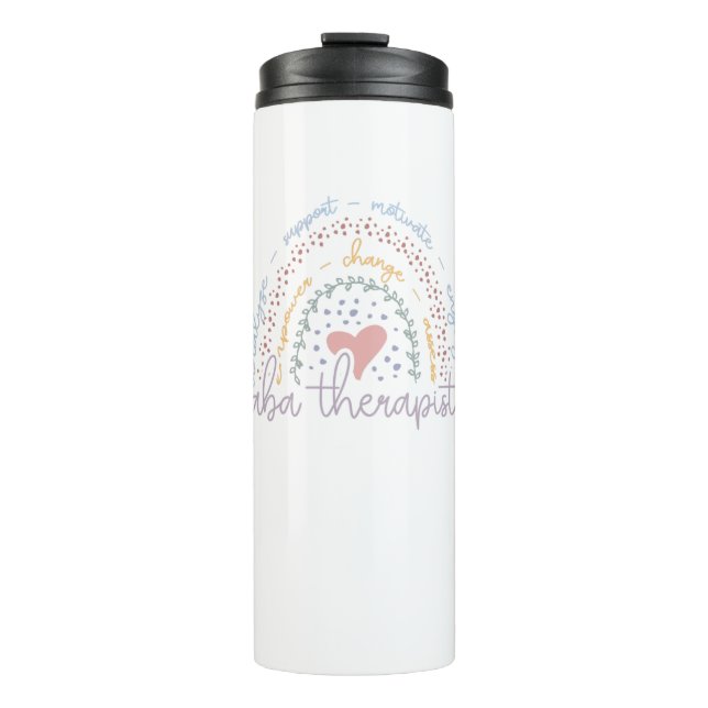 Niedlicher Rainbow-ABA-Therapeut Thermosbecher (Vorderseite)