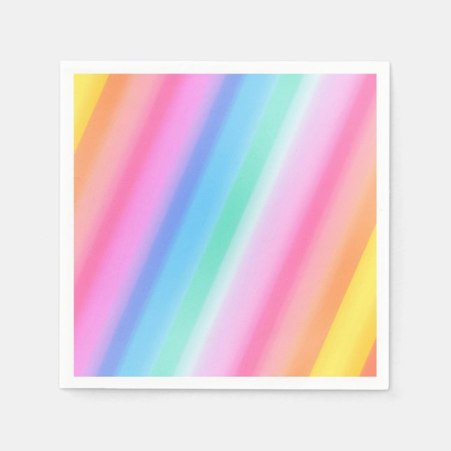 Niedlicher Rainbow-Bright und farbenfroher Geburts Serviette (Vorderseite)