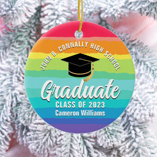 Niedlicher Rainbow Graduate Custom 2024 LGBTQ Absc Keramik Ornament