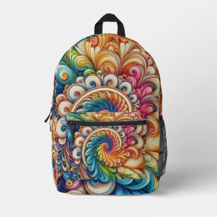 Niedlicher Rainbow-Krawatte-Farbstoff gedruckter R Bedruckter Rucksack