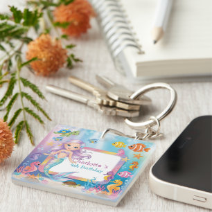 Niedlicher Rainbow-Meerjungfisch-Schildkröte-Star  Schlüsselanhänger