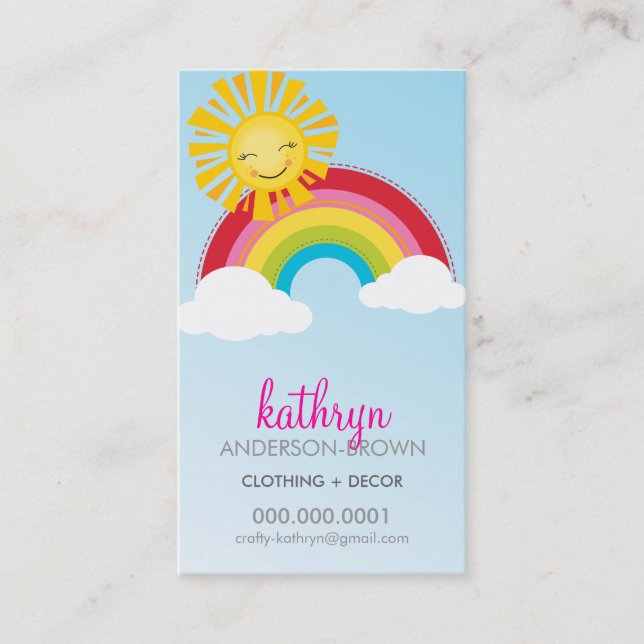 NIEDLICHER RAINBOW + SUN LOGO farbenfroher, heller Visitenkarte (Vorderseite)