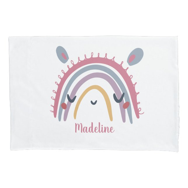 Niedlicher Rainbow-Tiername Kissenbezug (Vorderseite)
