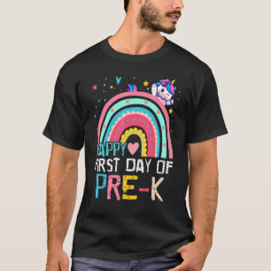 Niedlicher Rainbow Unicorn Happy First Day T-Shirt
