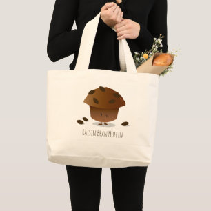 Niedlicher Raisin Bran Muffin Cartoon Food Jumbo Stoffbeutel