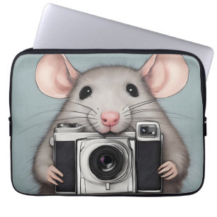 Niedlicher Rattenfotograf Laptopschutzhülle