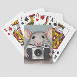 Niedlicher Rattenfotograf Spielkarten