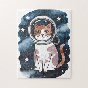 Niedlicher Raumkatze Astronaut
