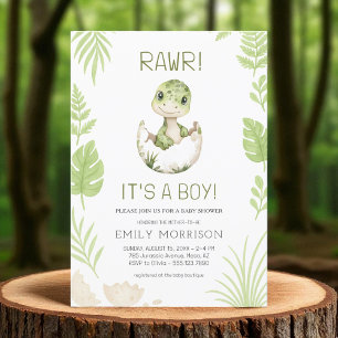 Niedlicher Rawr Es ist eine Boy Dinosaur Baby Boy  Einladung
