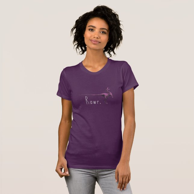 Niedlicher Rawr rosa Dinosaurier T-Shirt (Vorne ganz)