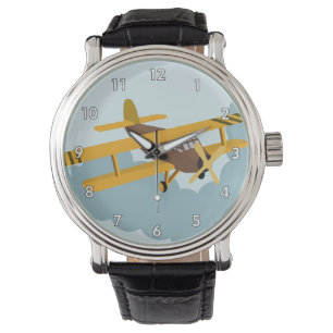Niedlicher RC-Bi-Flugzeug-Cartoon Zeichnend Armbanduhr