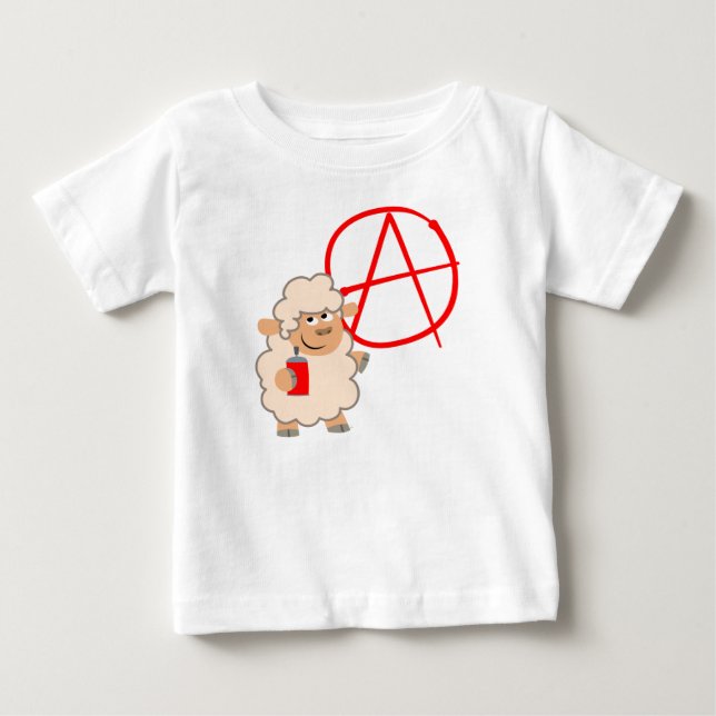 Niedlicher Rebellis Cartoon Sheep Baby T - Shirt (Vorderseite)