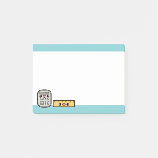 Niedlicher Rechner und Regler Post-it Klebezettel (Vorderseite)