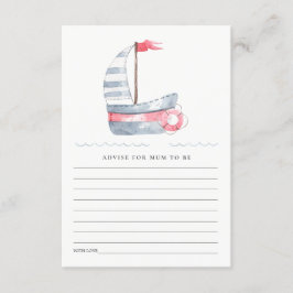 Niedlicher Red Blue Sailboat Advisor für Mama Baby Begleitkarte