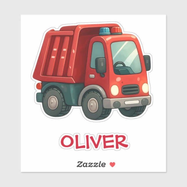 Niedlicher Red Dump Truck Aufkleber (Blatt)