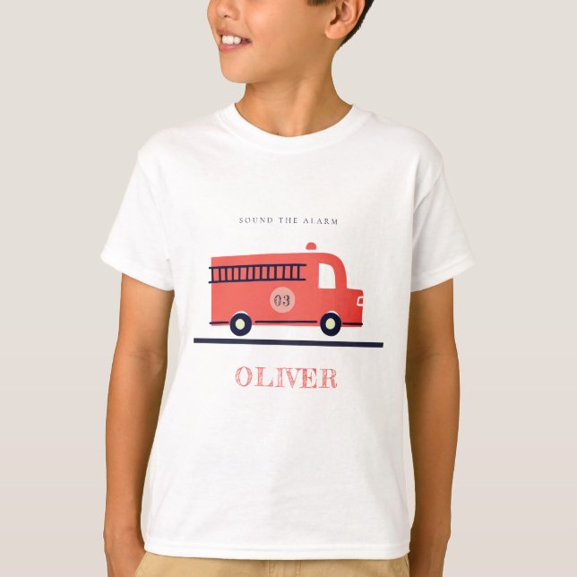 Niedlicher Red Fire LKW Motor jedes Lebensalter T-Shirt (Vorderseite)